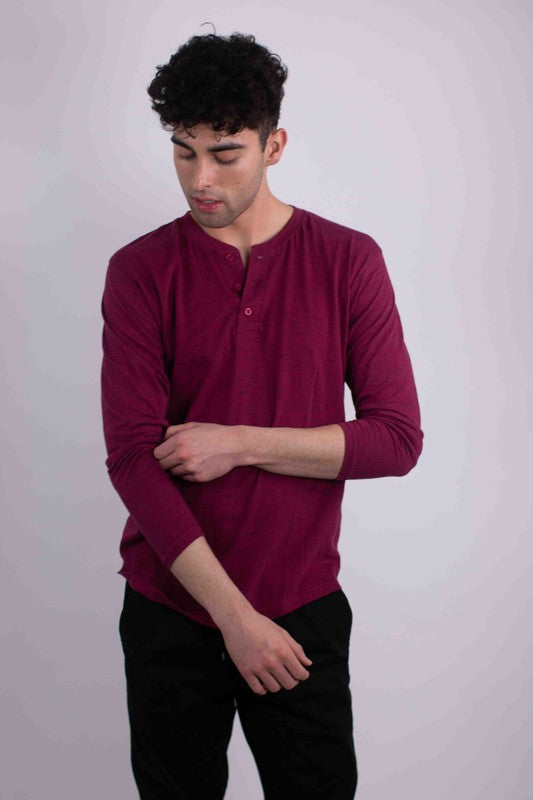 Masculine Long Sleeves Henley T-Shirt