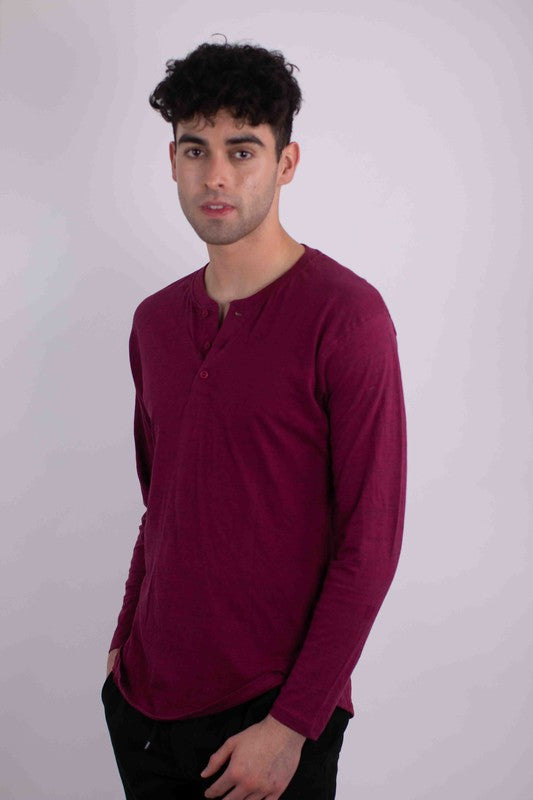 Masculine Long Sleeves Henley T-Shirt