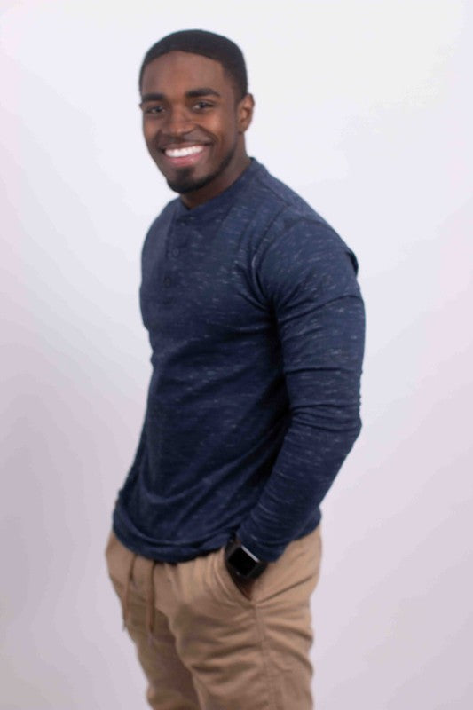 Masculine Long Sleeves Henley T-Shirt