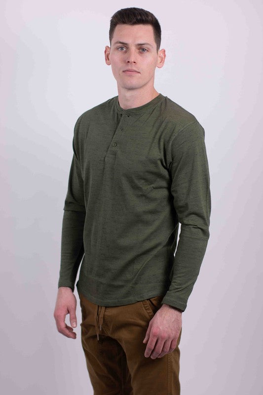 Masculine Long Sleeves Henley T-Shirt