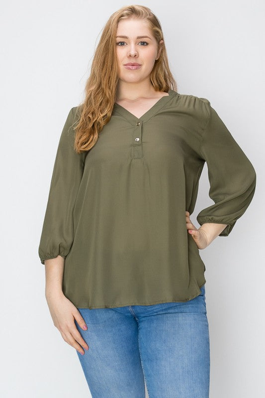 3/4 Sleeve Go Anywhere Blouse