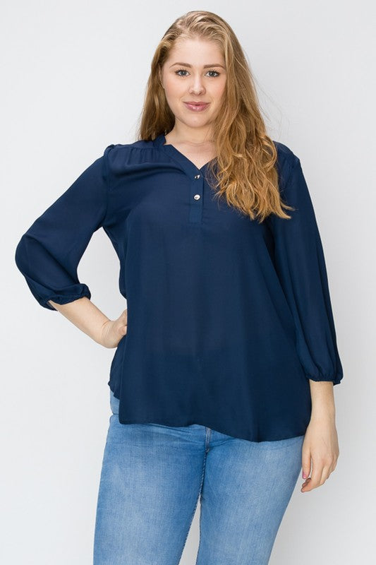 3/4 Sleeve Go Anywhere Blouse