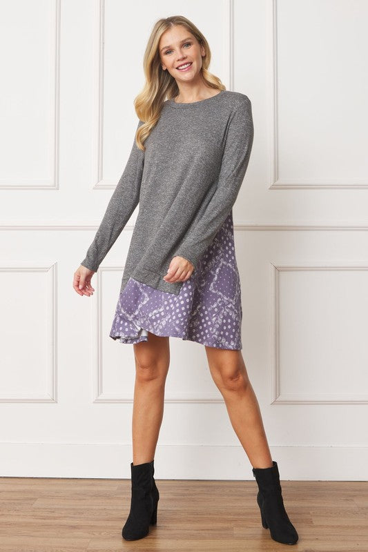 Mock Layered Bandana Paisley Dress/Tunic