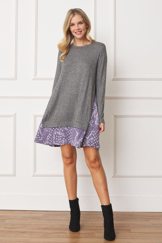 Mock Layered Bandana Paisley Dress/Tunic