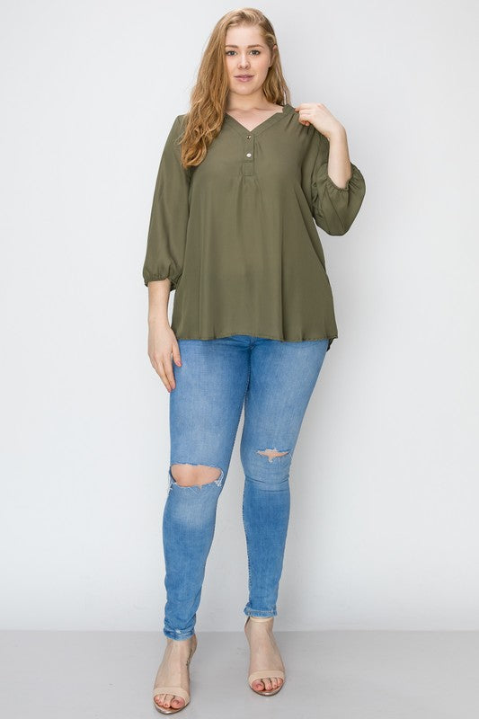 3/4 Sleeve Go Anywhere Blouse