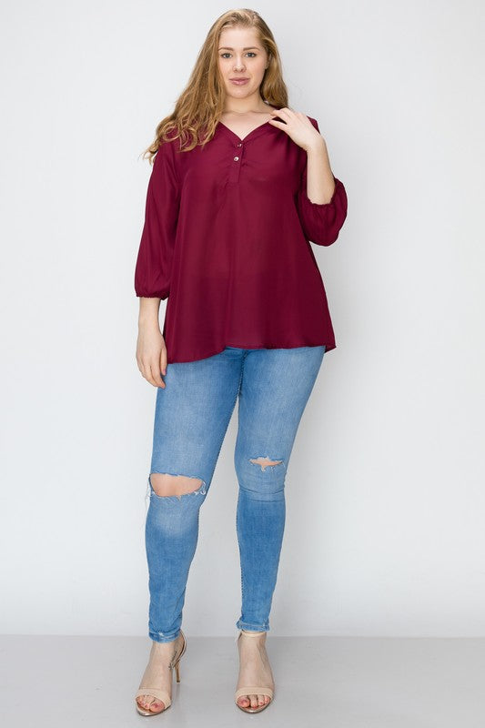 3/4 Sleeve Go Anywhere Blouse